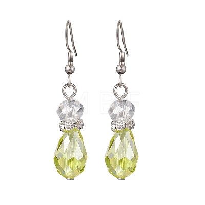 Teardrop Electroplate Glass Dangle Earrings EJEW-JE06796-1