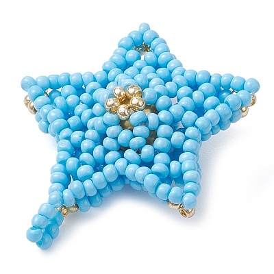 Beaded Star Charms PALLOY-MZ00451-02-1