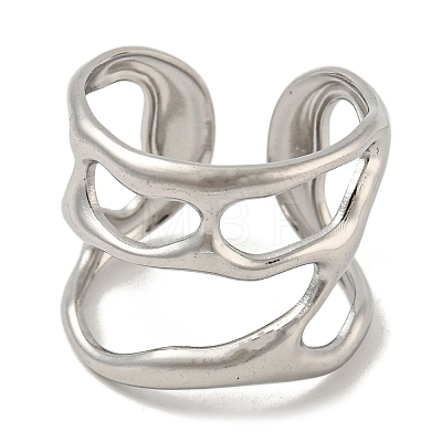 304 Stainless Steel Open Cuff Ring RJEW-C067-25P-1