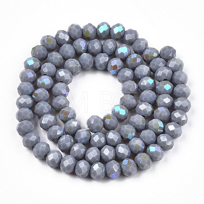 Electroplate Opaque Solid Color Glass Beads Strands EGLA-A034-P1mm-L23-1