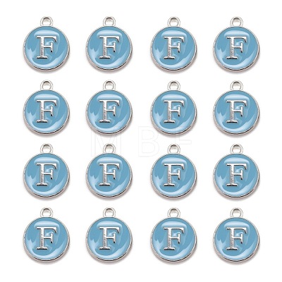 Platinum Plated Alloy Enamel Charms ENAM-S118-04F-P-1