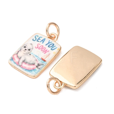 Printed Brass Pendants KK-CBA3895-01A-G-1