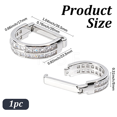 Alloy Pave Clear Cubic Zirconia Men's Tie Clips FIND-WH20043-070P-1