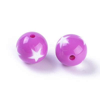 Mixed Opaque Acrylic Craft Style Chunky Bubblegum Beads X-YPL452-1