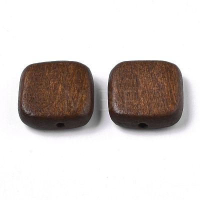 Painted Natural Wood Beads WOOD-R265-10D-1