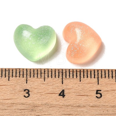 Transparent Resin Decoden Cabochons with Glitter Powder X-RESI-E053-08C-1