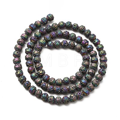 Electroplated Natural Lava Rock Beads Strands G-G984-17E-1