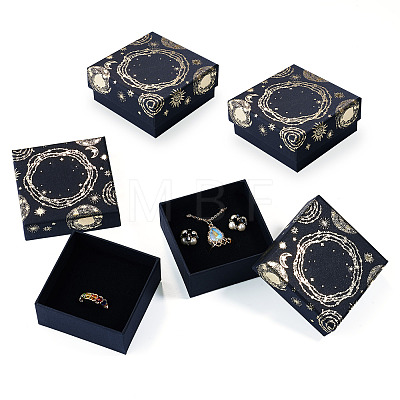 10Pcs Sun Moon Star Printed Cardboard Gift Boxes CBOX-TA0001-21B-1