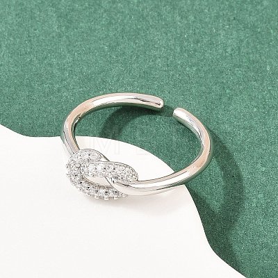 Brass Micro Pave Cubic Zirconia Finger Rings RJEW-C153-01P-1