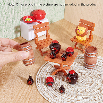 5Pcs Wood Barrels Miniature Ornaments DIY-WH0308-915-1