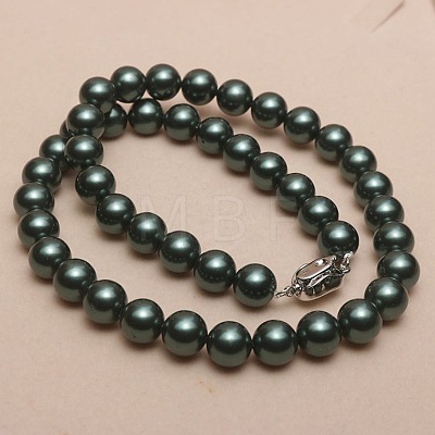 Dyed Shell Pearl Round Beaded Necklaces for Women WG18377-53-1