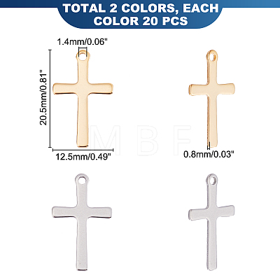 Unicraftale 40Pcs 2 Colors 201 Stainless Steel Pendant Sets STAS-UN0044-79-1