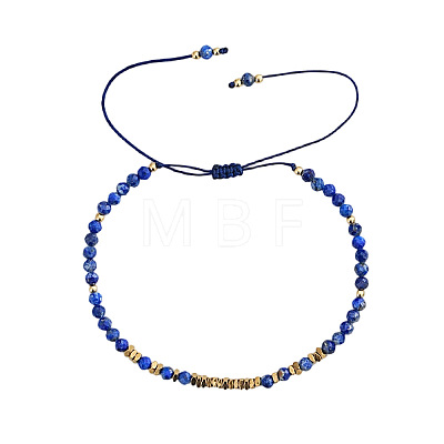 Adjustable Natural Lapis Lazuli Bead Braided Bracelets QC4943-4-1