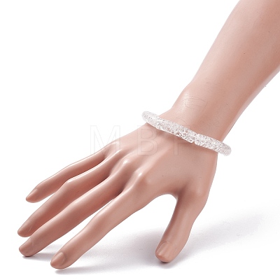 Acrylic Curved Tube Chunky Stretch Bracelet for Women BJEW-JB08134-01-1