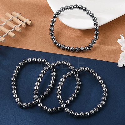 Terahertz Stone Beads Stretch Bracelets BJEW-L666-01E-1