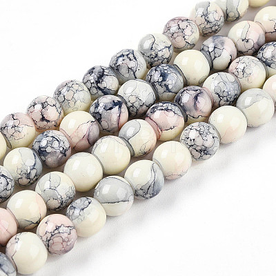 Baking Painted Glass Beads Strands DGLA-N003-6mm-C05-1