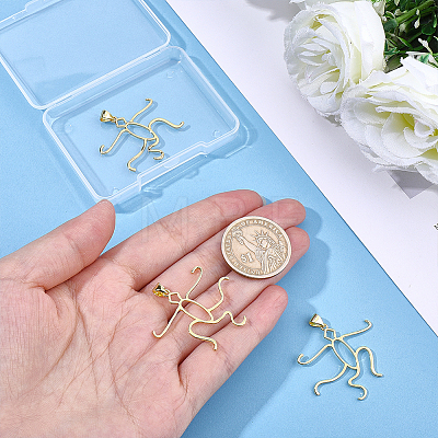 4Pcs Brass Pendant Cabochon Settings KK-WR0001-96B-G-1