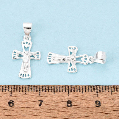 925 Sterling Silver Jesus Cross Pendants STER-N016-121S-1