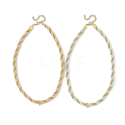 2Pcs 2 Colors Twisted Polyester Cord Necklace Making NJEW-JN06544-1