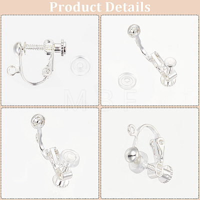 36Pcs Brass Screw On Clip-on Earring Findings KK-SP0001-18S-1