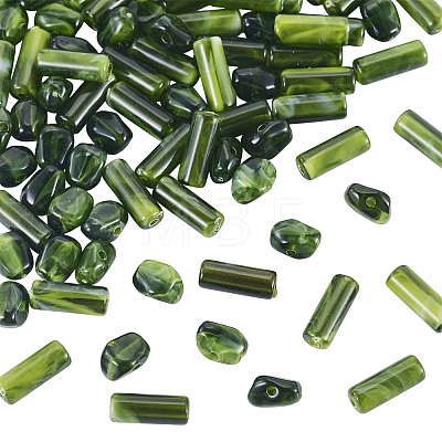 90Pcs 2 Styles Opaque Acrylic Imitation Gemstone Beads OACR-TA0005-14D-1