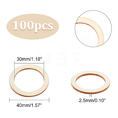  Unfinished Wooden Linking Rings WOOD-NB0001-98B-1
