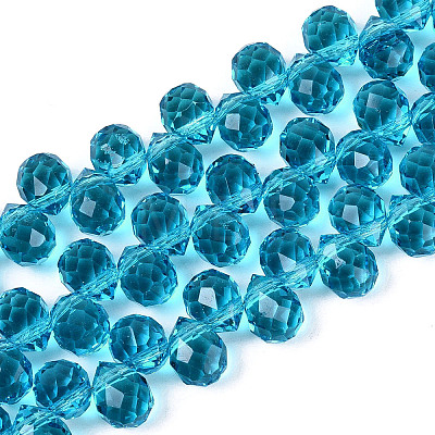 Transparent Glass Beads Strands GLAA-Q116-01A-B13-1