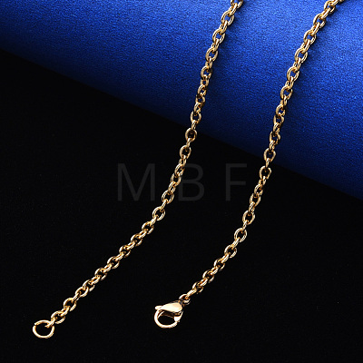 Vacuum Plating 304 Stainless Steel Cable Chain Necklace NJEW-S420-007C-G-1