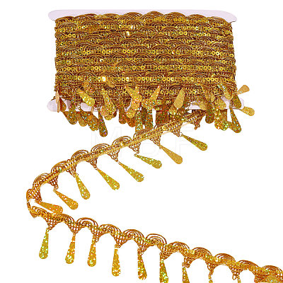 Polyester Metallic Thread Lace Tassel Ribbons OCOR-WH0108-42C-1