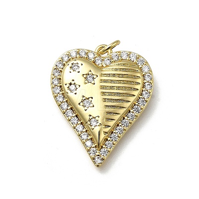 Brass Micro Pave Cubic Zirconia Pendants KK-C090-42G-08-1