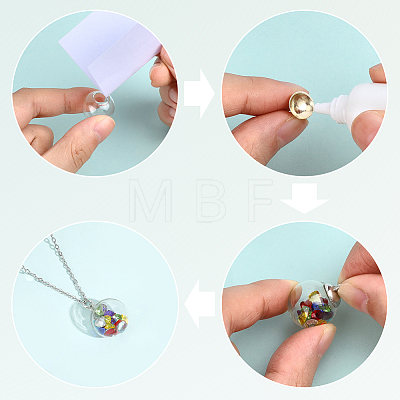 60Pcs Round Mechanized One Hole Blown Glass Globe Ball Bottles BLOW-PA0001-03C-1
