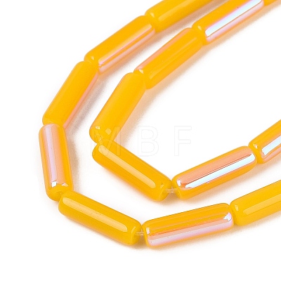 Electroplate Imitation Jade Glass Beads Strands EGLA-Q132-02A-D02-1