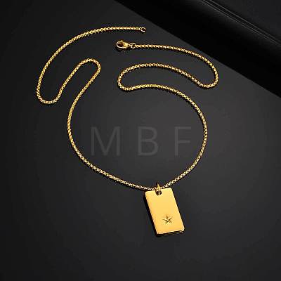 304 Stainless Steel Star Dog Tag Pendant Box Chain Necklaces for Men WGDBA2D-01-1