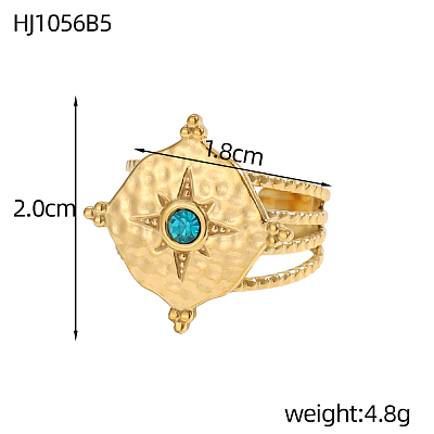 3pcs 304 Stainless Steel Micro Pave Cubic Zirconia Rings for Women STAS-OY008-25G-1