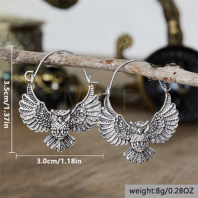 Bohemian Style Alloy Owl Hoop Earrings FS-WGF4BD1-01-1