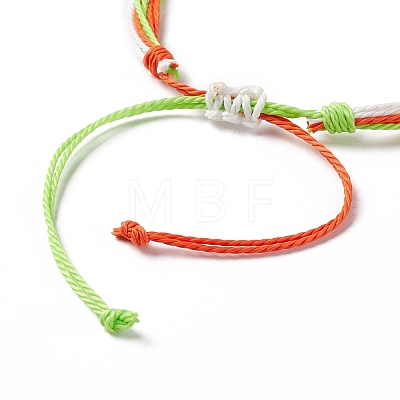 Waxed Polyester Multi-strand Bracelet BJEW-B065-04-1
