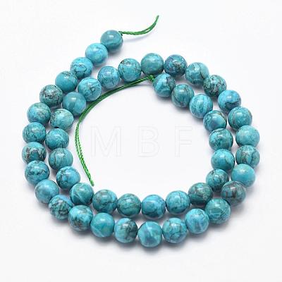 Natural Marble Beads Strands G-K211-8mm-E-1