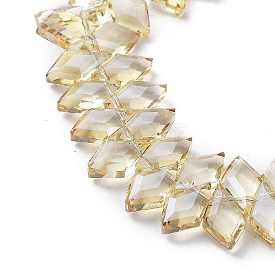 Electroplate Rhombus Glass Beads Strands EGLA-A036-12A-PL04-1