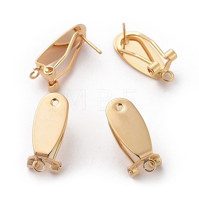 Brass Stud Earring Findings X-KK-Q735-141G-1