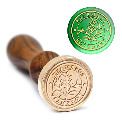 Brass Wax Seal Stamp with Handle AJEW-WH0184-1069-1