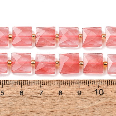 Cherry Quartz Glass Beads Strands G-F839-A29-01-1