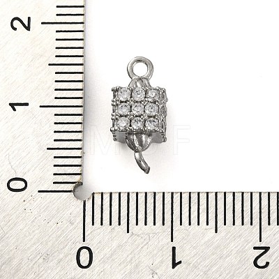 Brass Micro Pave Cubic Zirconia Cube Links Connector Charms KK-A230-04P-1