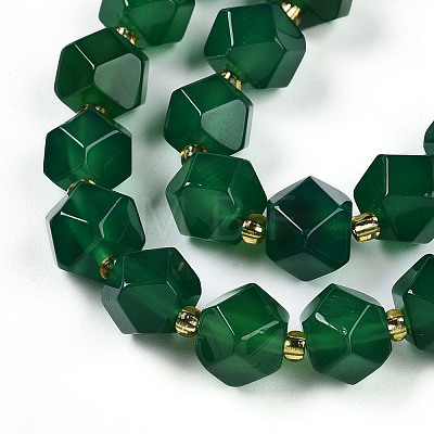 Natural Green Onyx Agate(Dyed & Heated) Beads Strands G-T140-09A-1