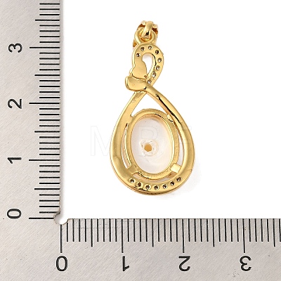 Rack Plating Brass Micro Pave Cubic Zirconia Pendants KK-L220-019G-02-1