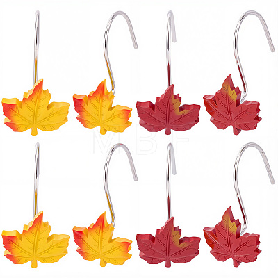 12Pcs Leaf Resin Shower Curtain Hook AJEW-SP0006-01B-1