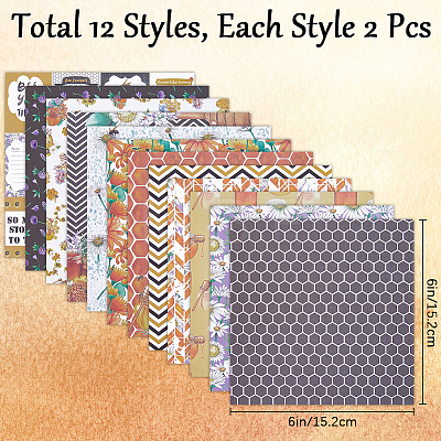 24Pcs 12 Styles Scrapbook Paper Pads DIY-WH0028-48B-1