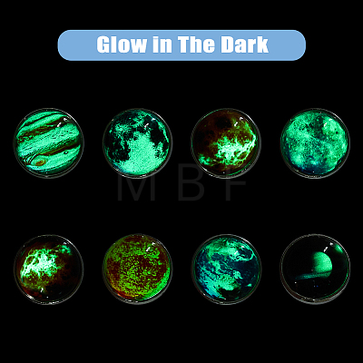 SUPERFINDINGS 8Pcs 8 Colors Luminous Glass Pendant Keychain KEYC-FH0001-46-1