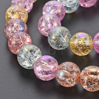 Electroplate Crackle Glass Bead Strands GLAA-S192-C-009B-1