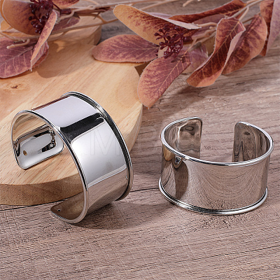 2Pcs Alloy Grooved Bangles FIND-BBC0005-34A-1