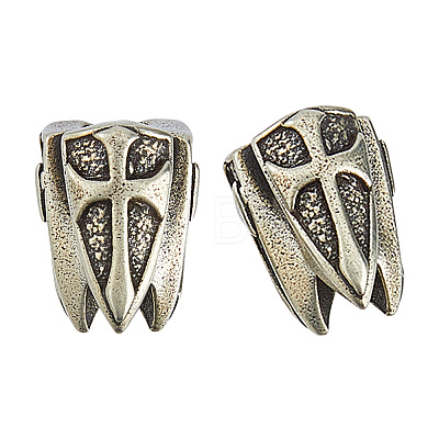 2Pcs Brass European Beads KK-DC0005-18AS-1